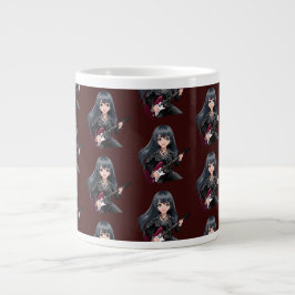 Emo-Mädchen mit langen schwarzen Haaren Jumbo-Tasse