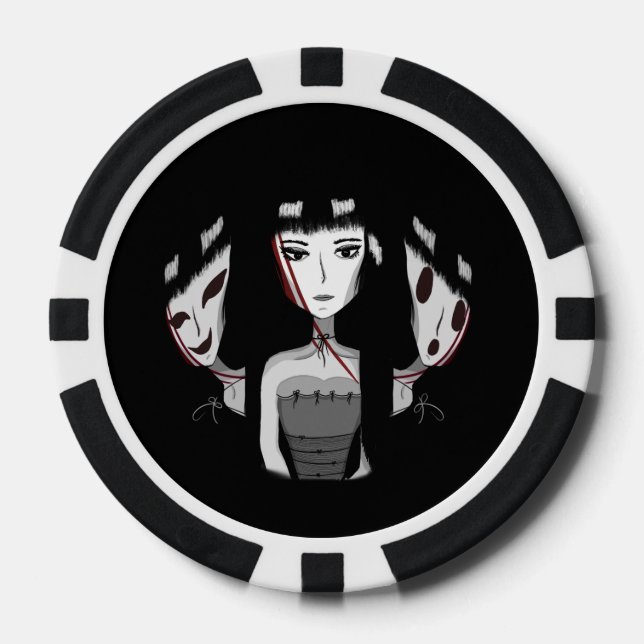 Emo Mädchen Pokerchips (Vorderseite)