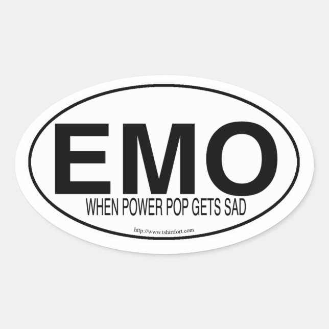 Emo Music Euro Oval Decal Slogan Ovaler Aufkleber (Vorderseite)