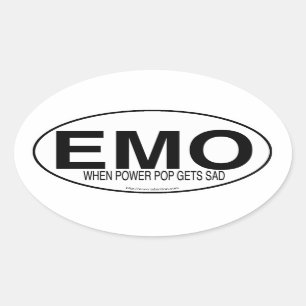 Emo Music Euro Oval Decal Slogan Ovaler Aufkleber
