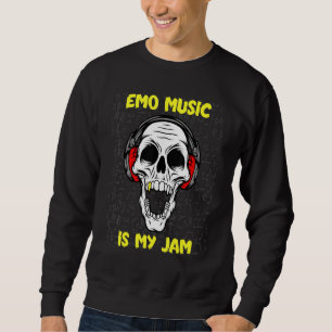 Emo Music ist mein Jam - Skull und Kopfhörer Sweatshirt