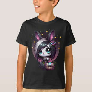 Emo-Osterhase Niedlicher Goth-Girl-Whimsigoth-Eier T-Shirt