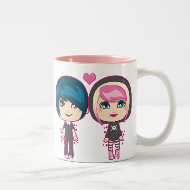 Emo Paare Zweifarbige Tasse (Rechts)