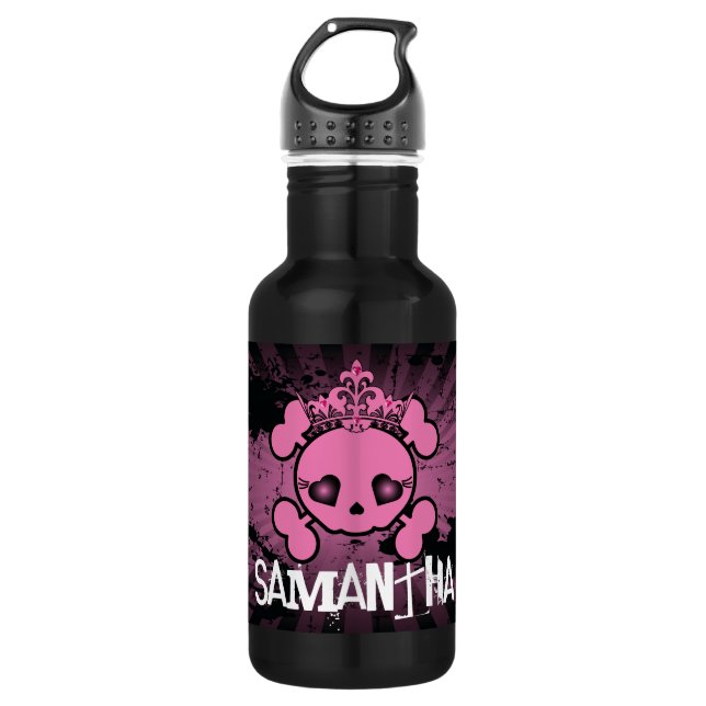 EMO Pink Skull Crossbones 32.oz. Trinkflasche (Vorderseite)