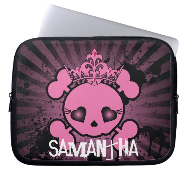 EMO Pink Skull Crossbones Laptop-Schutzgehäuse Laptopschutzhülle (Vorderseite)