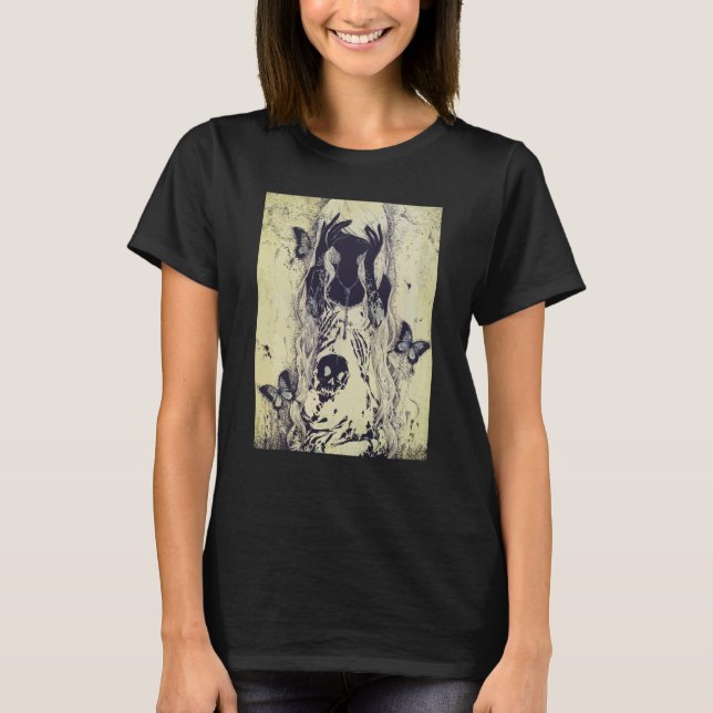 Emo punk graphic womens summer graphic skull butte T-Shirt (Vorderseite)