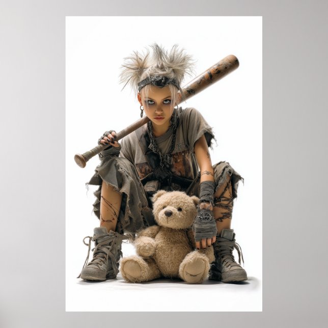Emo-Punk-Mädchen im postapokalyptischen Stil Poster (Vorne)