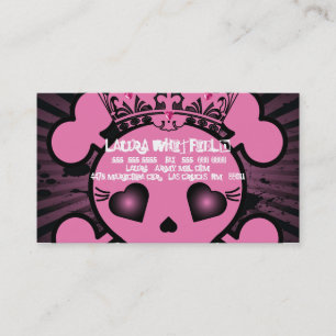 EMO Rosa Totenkopf Geschäfts Karte