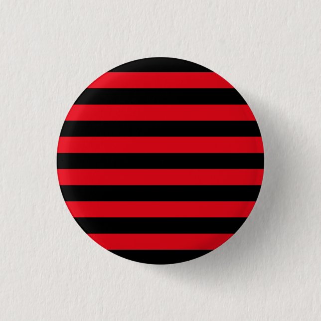 Emo Rote und schwarze Streifen Button (Vorderseite)