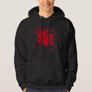 Emo roter Stern-Farben-Spritzer Hoodie