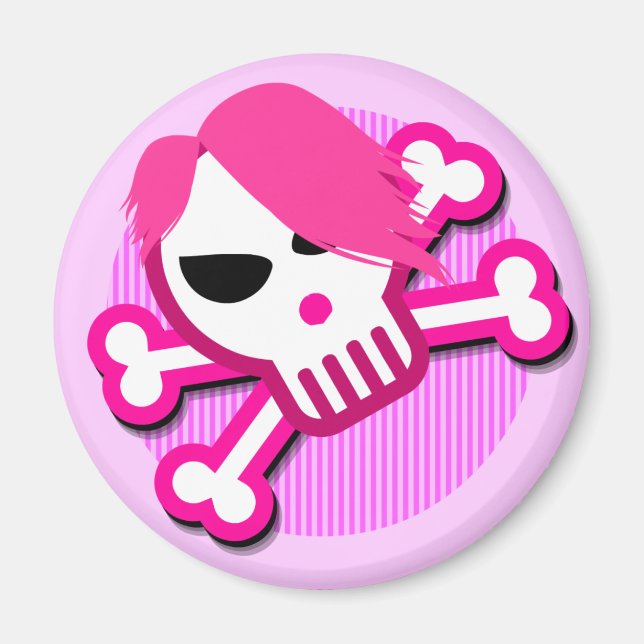 Emo-Schädel auf Magnet (Vorne)