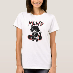 Emo Skater Katze "Mewd" Design Vintage Retro Pun T-Shirt