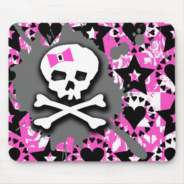 Emo Skull & Bones Mousepad (Vorne)