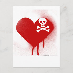 Emo Skull Heart Anti Valentinstag - Rock Grunge Feiertagspostkarte
