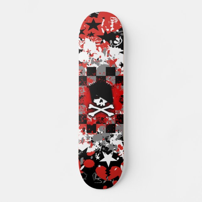 Emo Skull Skateboard Deck (Vorderseite)