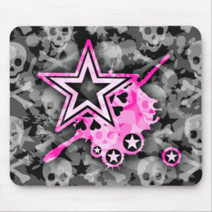 Emo Stars & Skulls Mousepad