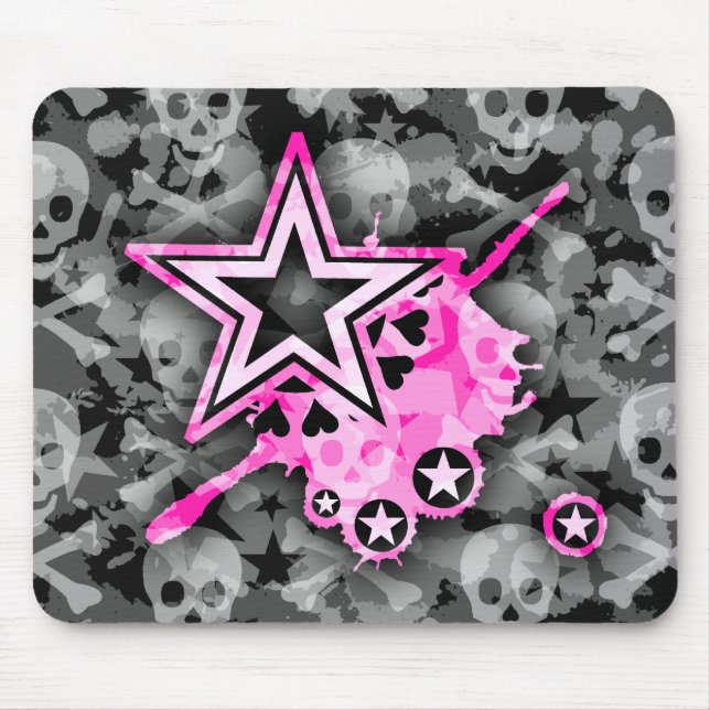 Emo Stars & Skulls Mousepad (Vorne)