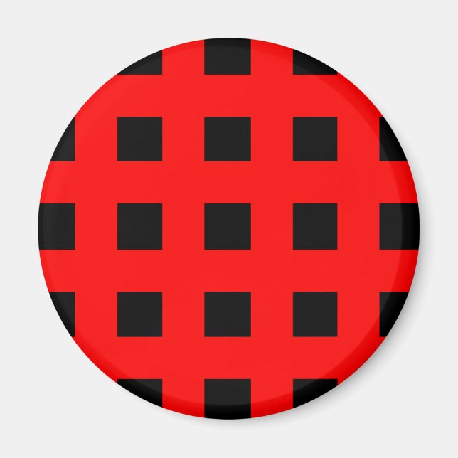 Emo Stripes Red & Black - Alternative Grunge Rock Magnet (Vorne)