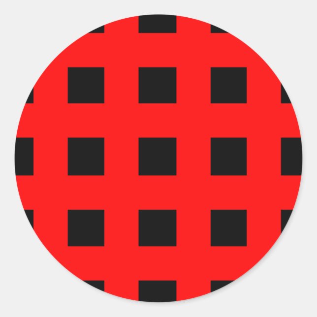 Emo Stripes Red & Black - Alternative Grunge Rock Runder Aufkleber (Vorderseite)