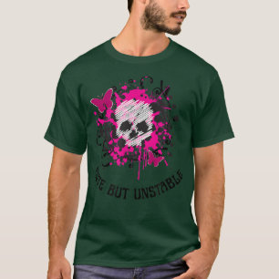 Emo und Goth Funny Niedlich, aber instabil Pink Bu T-Shirt