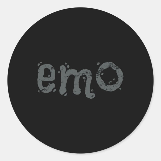 EMO und immer noch Goth - Schwarz beunruhigte Emo Runder Aufkleber (Vorderseite)