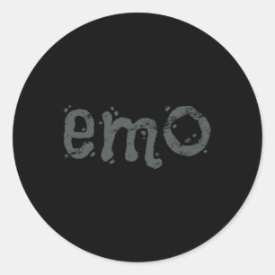 EMO und immer noch Goth - Schwarz beunruhigte Emo Runder Aufkleber