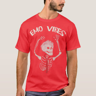 Emo vibes, funny goth skeleton red tie for elder g T-Shirt