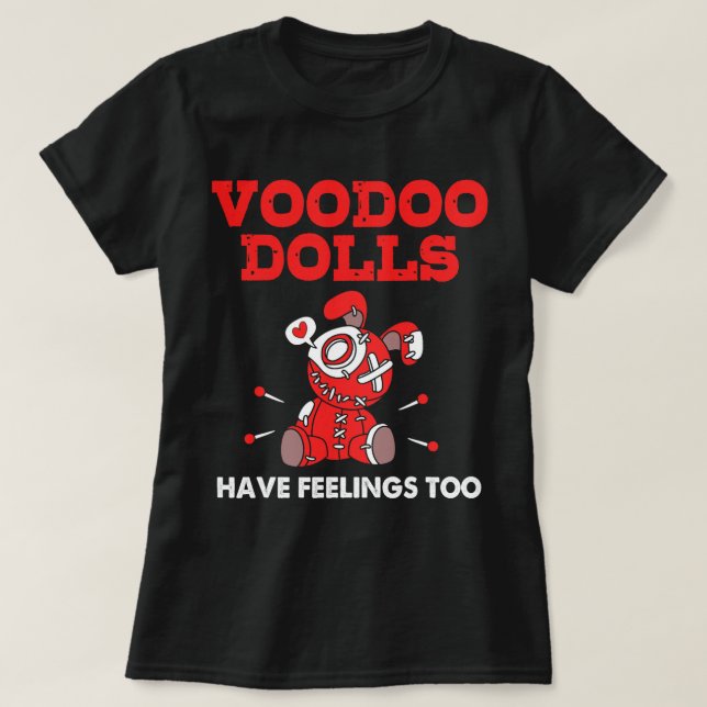 Emo Voodoo Dolls haben Gefühle zu Halloween Gothi T-Shirt (Design vorne)