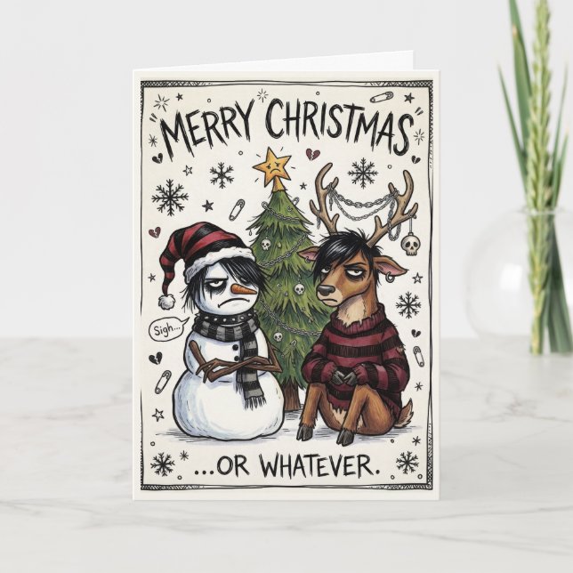 Emo Weihnachten – Frohe Weihnachten oder so Karte (Vorderseite)