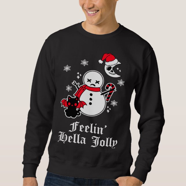 Emo Weihnachten Goth Sarkastischer Meme Horror Got Sweatshirt (Vorderseite)