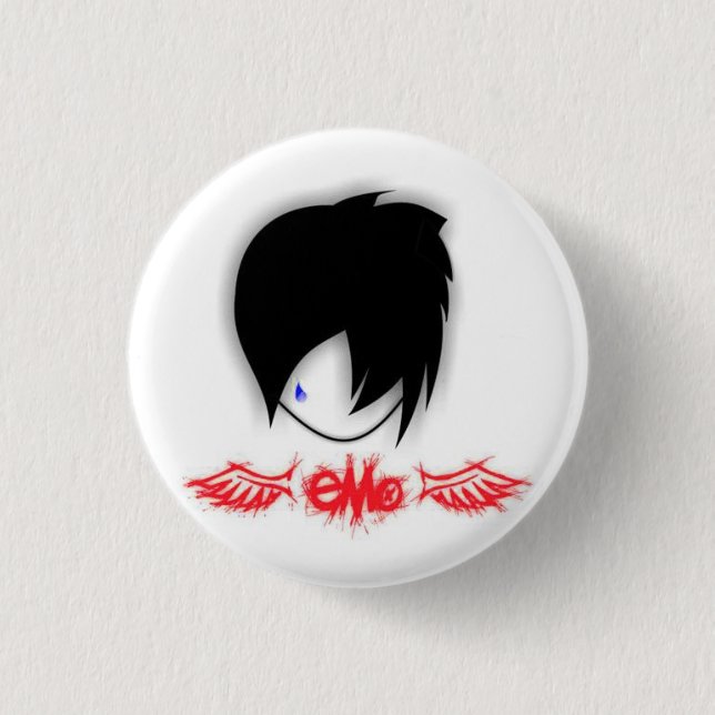 Emo wings Knopf Button (Vorderseite)