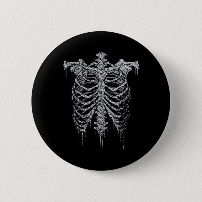 Emo Y2k Grunge ästhetische Rib Käfig Gothische Hal Button (Vorderseite)