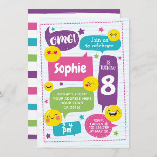 Emoij Geburtstags-Einladung Einladung