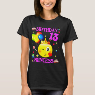 Emoji 13 Jahre alt 13. GeburtstagsPrinzessin Mädch T-Shirt