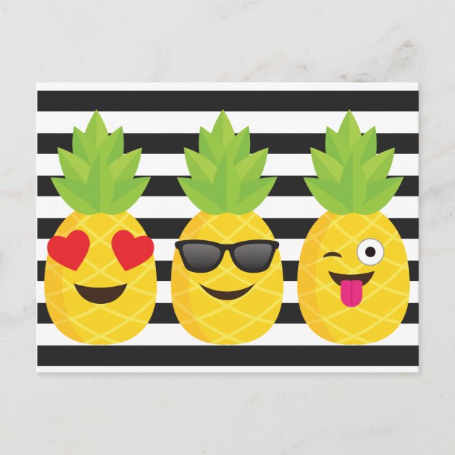 Emoji Ananas Postkarte (Vorderseite)