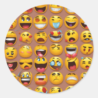 Emoji-Aufkleber Runder Aufkleber