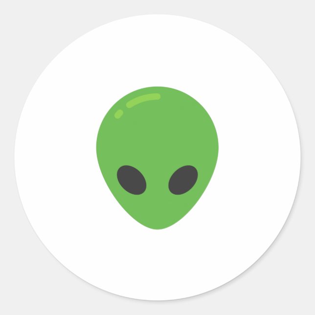Emoji-Außerirdischen Runder Aufkleber (Vorderseite)
