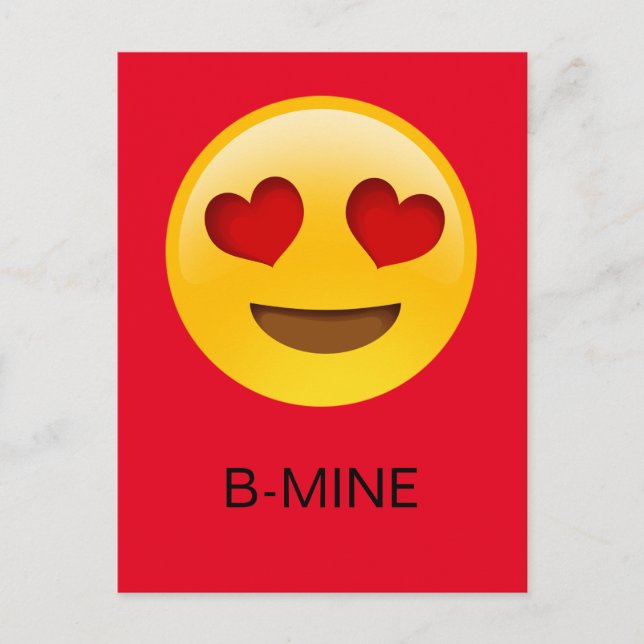 Emoji B-mine valentine's card Feiertagspostkarte (Vorderseite)