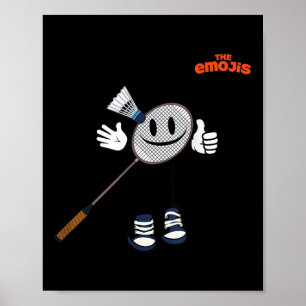 Emoji Badminton Sport Daumen hoch Poster