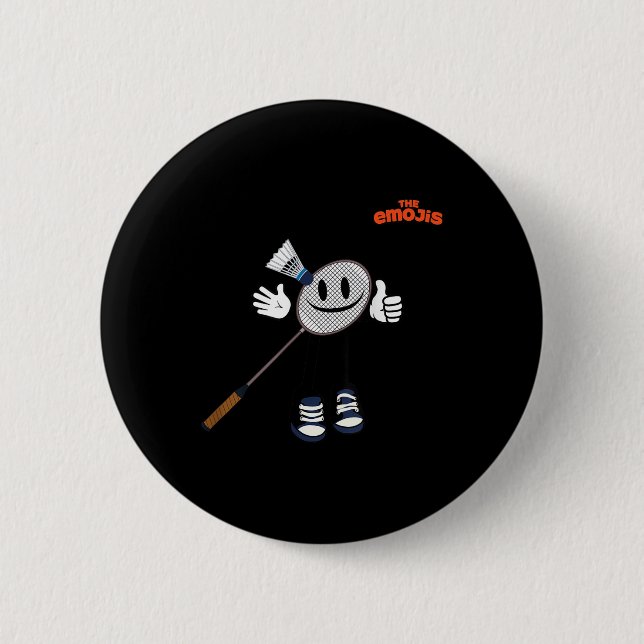 Emoji Badminton Sports trübt Button (Vorderseite)