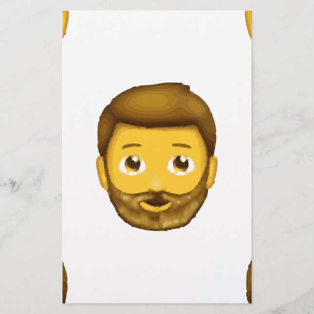 Emoji bärtiger Mann Briefpapier (Vorderseite)