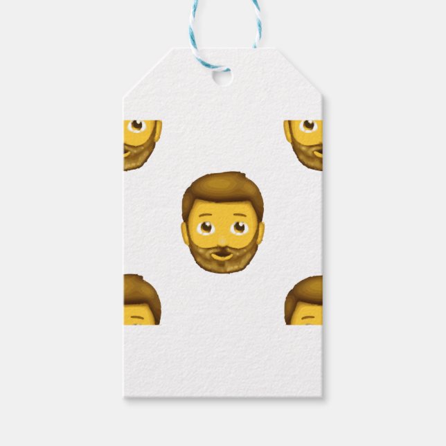 Emoji bärtiger Mann Geschenkanhänger (Vorderseite)