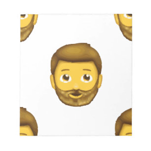 Emoji bärtiger Mann Notizblock