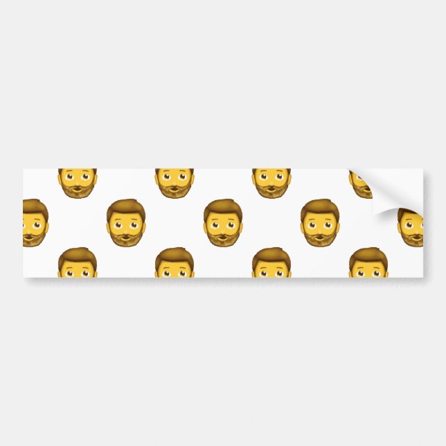 Emoji-Bartmann Autoaufkleber (Vorne)