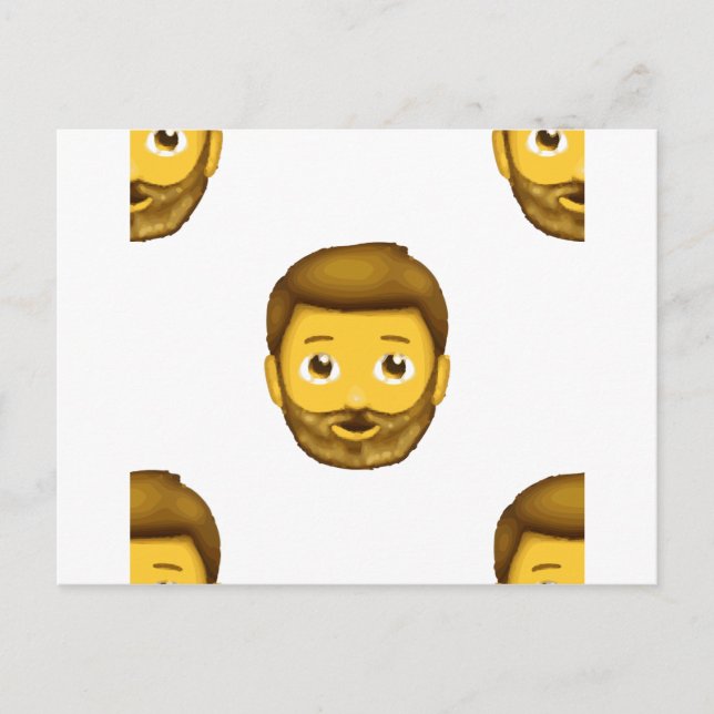 Emoji-Bartmann Postkarte (Vorderseite)