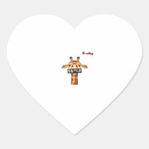 Emoji beleidigendes, wütendes Giraffengesicht Herz-Aufkleber