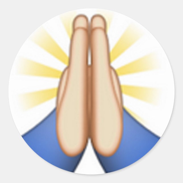 Emoji beten runder aufkleber (Vorderseite)