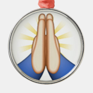 Emoji beten silbernes ornament
