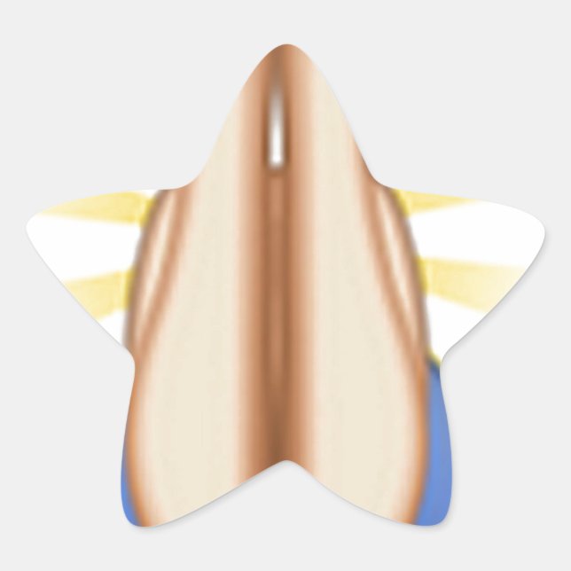 Emoji beten Stern-Aufkleber (Vorderseite)