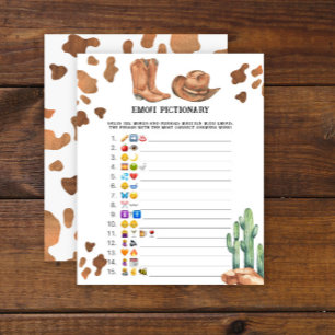 Emoji Bilderspiel Cowboy Babydusche